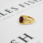 Pre-Owned 9ct Gold Garnet Flush Set Ring Size Q