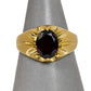 Pre-Owned 9ct Gold Garnet Flush Set Ring Size Q
