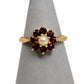 Pre-Owned 9ct Gold Cultured Pearl & Garnet Cluster Ring