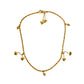 Pre-Owned 18ct Gold Heart & Bead Tassel Anklet