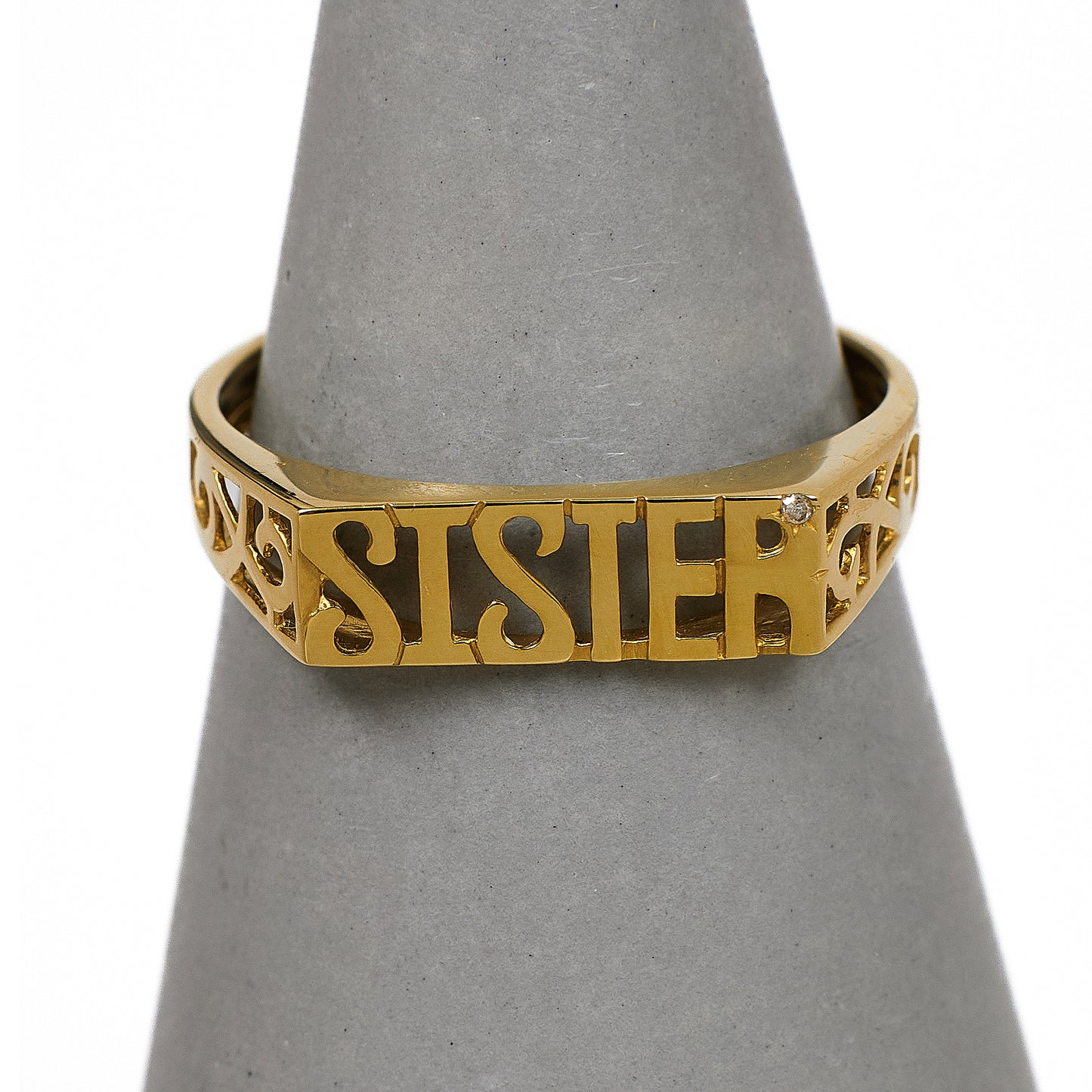 Pre-Owned 9ct Gold & Diamond SISTER Cherish Ring Size P
