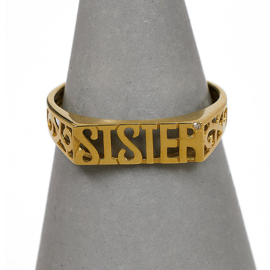 Pre-Owned 9ct Gold & Diamond SISTER Cherish Ring Size P