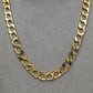 Pre-Owned 9ct Gold Polish & Bark Texture Curb Chain Necklace 16 Inch
