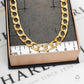 Pre-Owned 9ct Gold Polish & Bark Texture Curb Chain Necklace 16 Inch