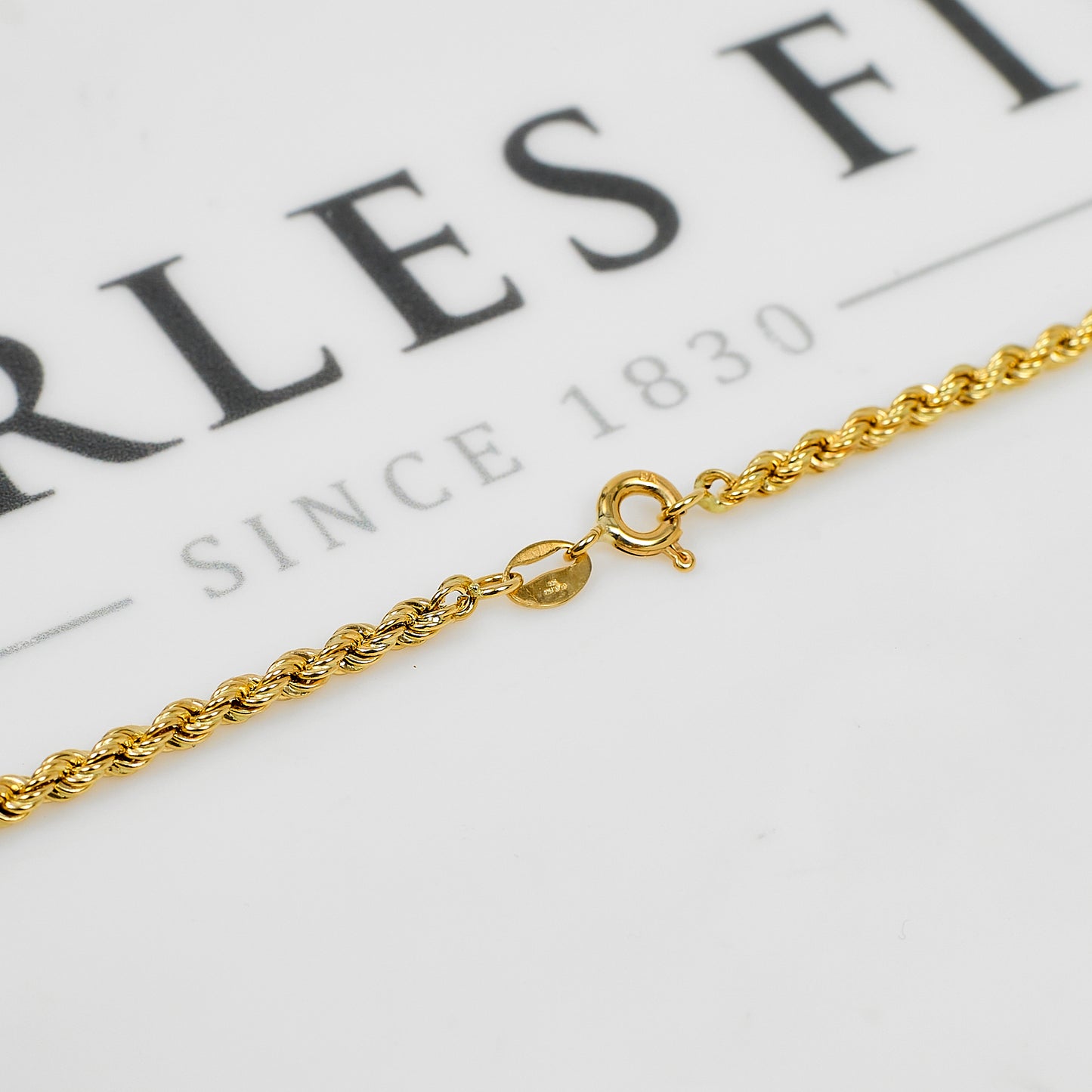 Pre-Owned 9ct Gold Rope Chain Necklace 24 Inch