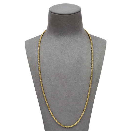 Pre-Owned 9ct Gold Rope Chain Necklace 24 Inch