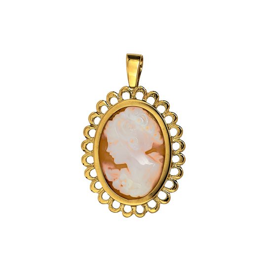 Pre-Owned 9ct Gold Oval Cameo Pendant