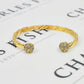 Pre-Owned 9ct Gold CZ Twist Torque Bangle