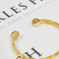 Pre-Owned 9ct Gold CZ Twist Torque Bangle