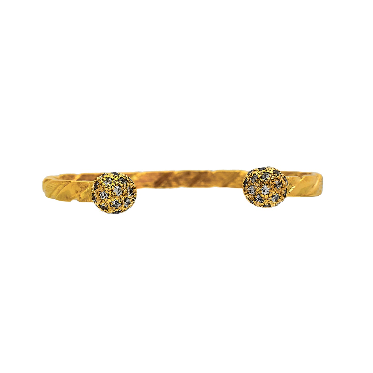 Pre-Owned 9ct Gold CZ Twist Torque Bangle