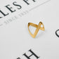Pre-Owned 9ct Gold Double Wishbone Ring Size N