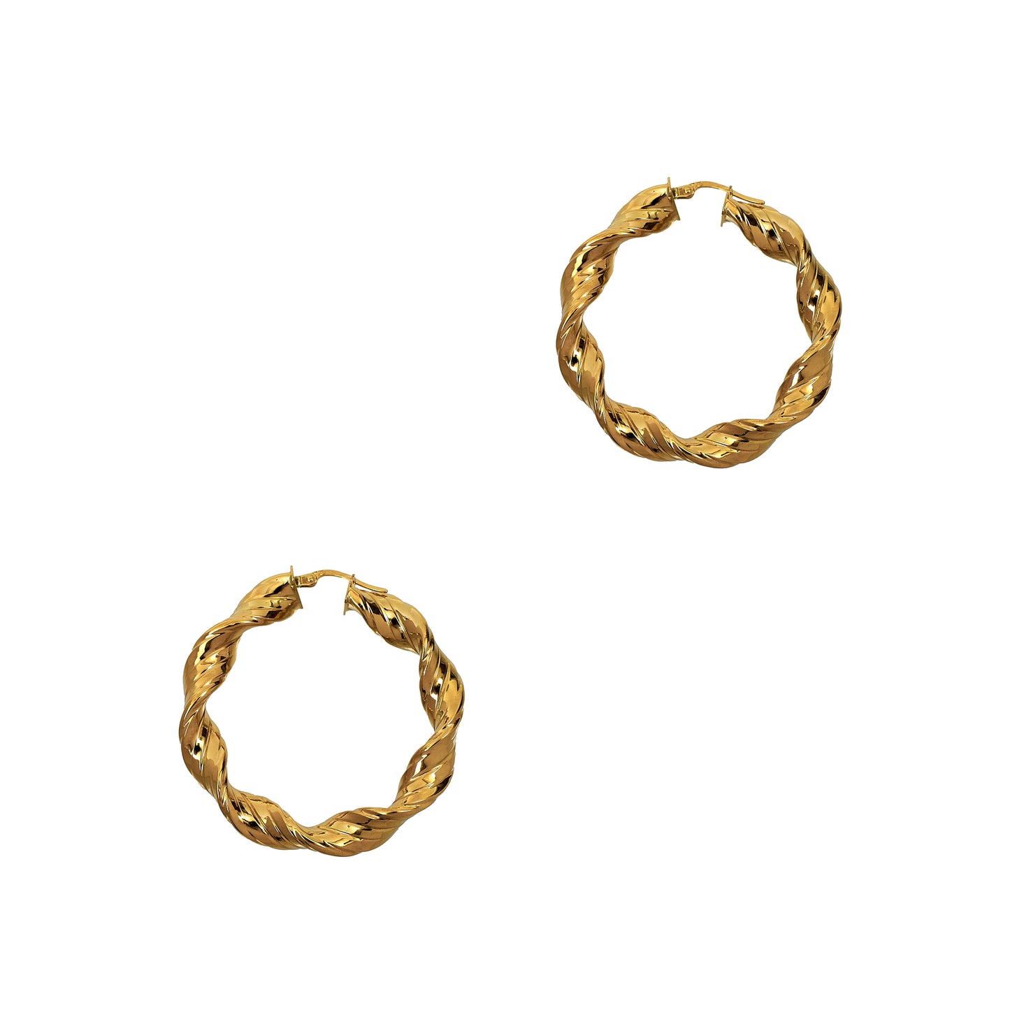 Pre-Owned 9ct Gold Twist Creole Hoop Earrings