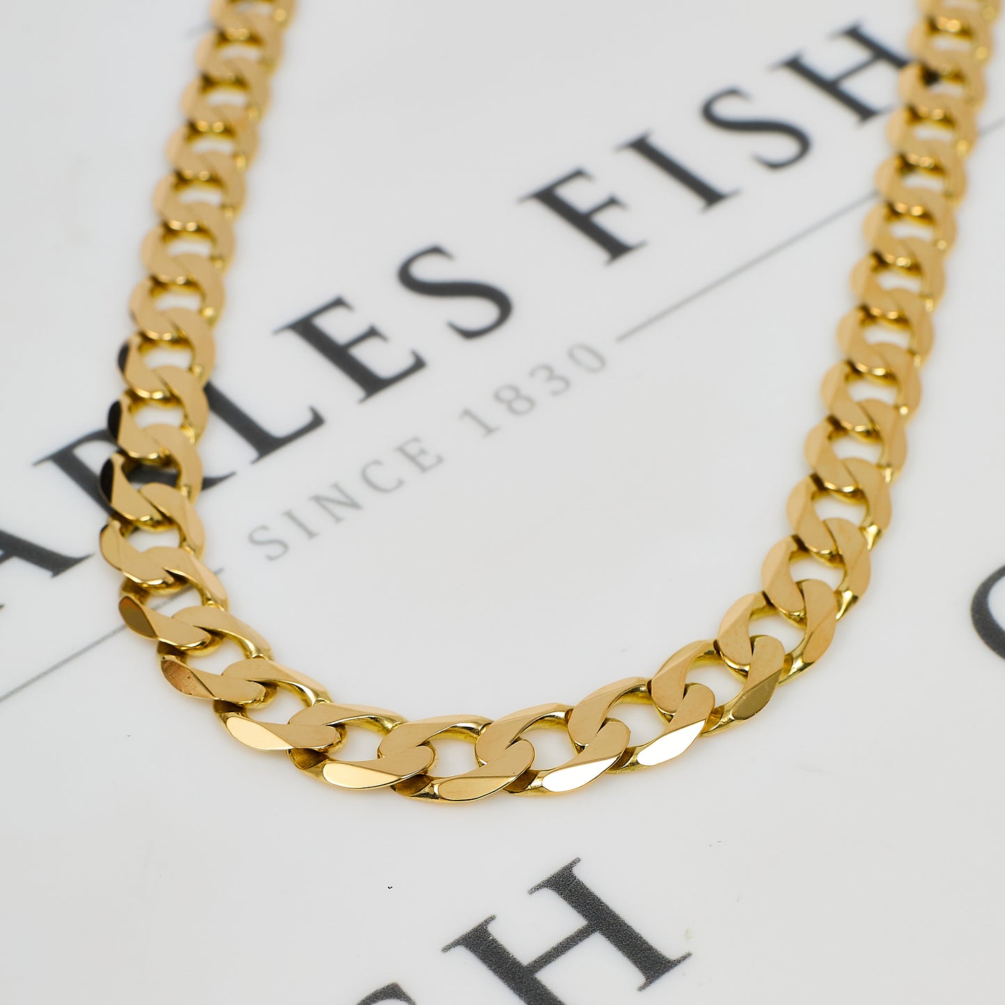 Pre-Owned 9ct Gold Curb Chain Necklace & Safety Chain