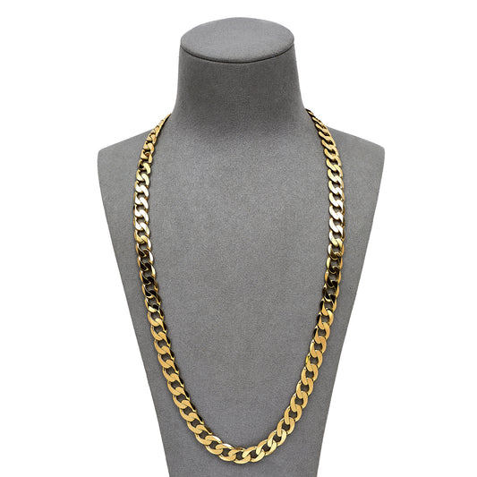 Pre-Owned 9ct Gold Curb Chain Necklace & Safety Chain