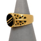 Pre-Owned 9ct Gold Striped Onyx Signet Ring Size S