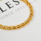 Pre-Owned 9ct Gold Hinged Twist Design Bangle