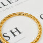Pre-Owned 9ct Gold Hinged Twist Design Bangle