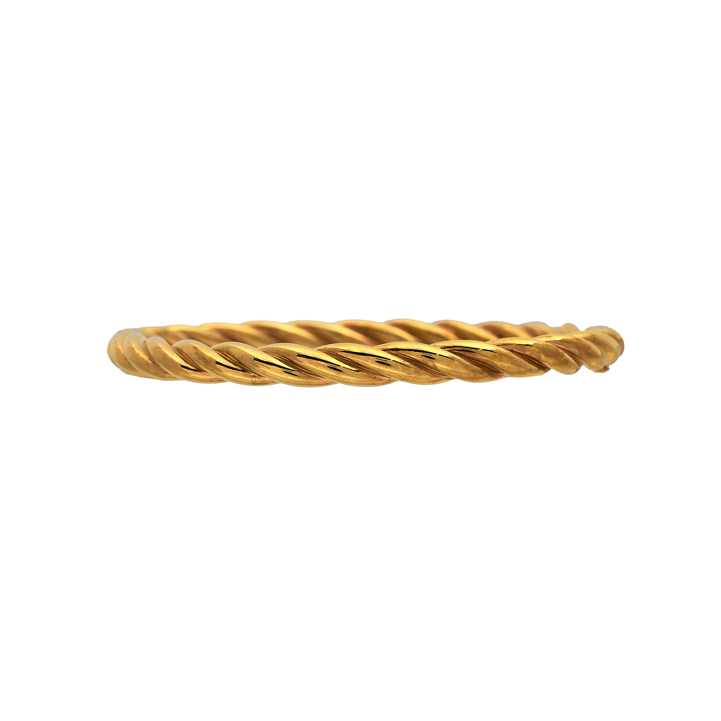 Pre-Owned 9ct Gold Hinged Twist Design Bangle