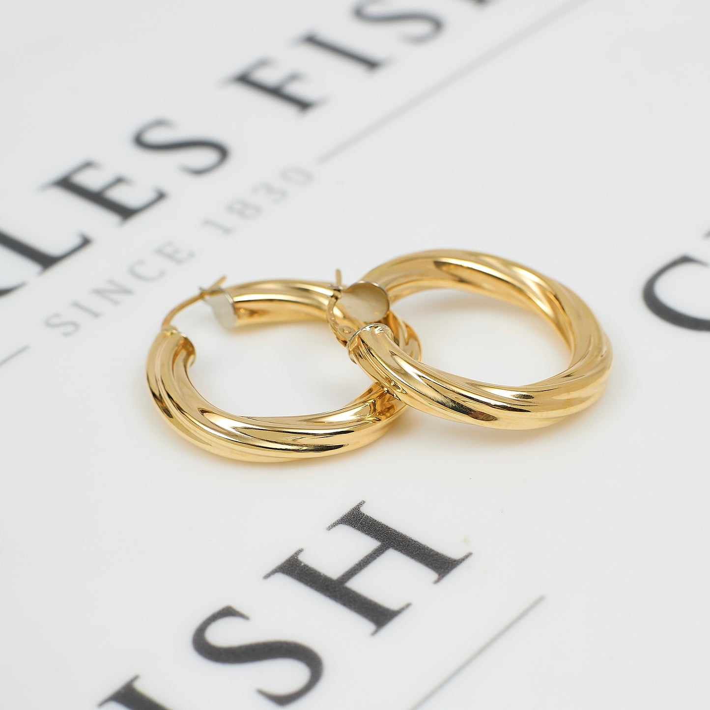 Pre-Owned 9ct Gold Twist Creole Hoop Earrings