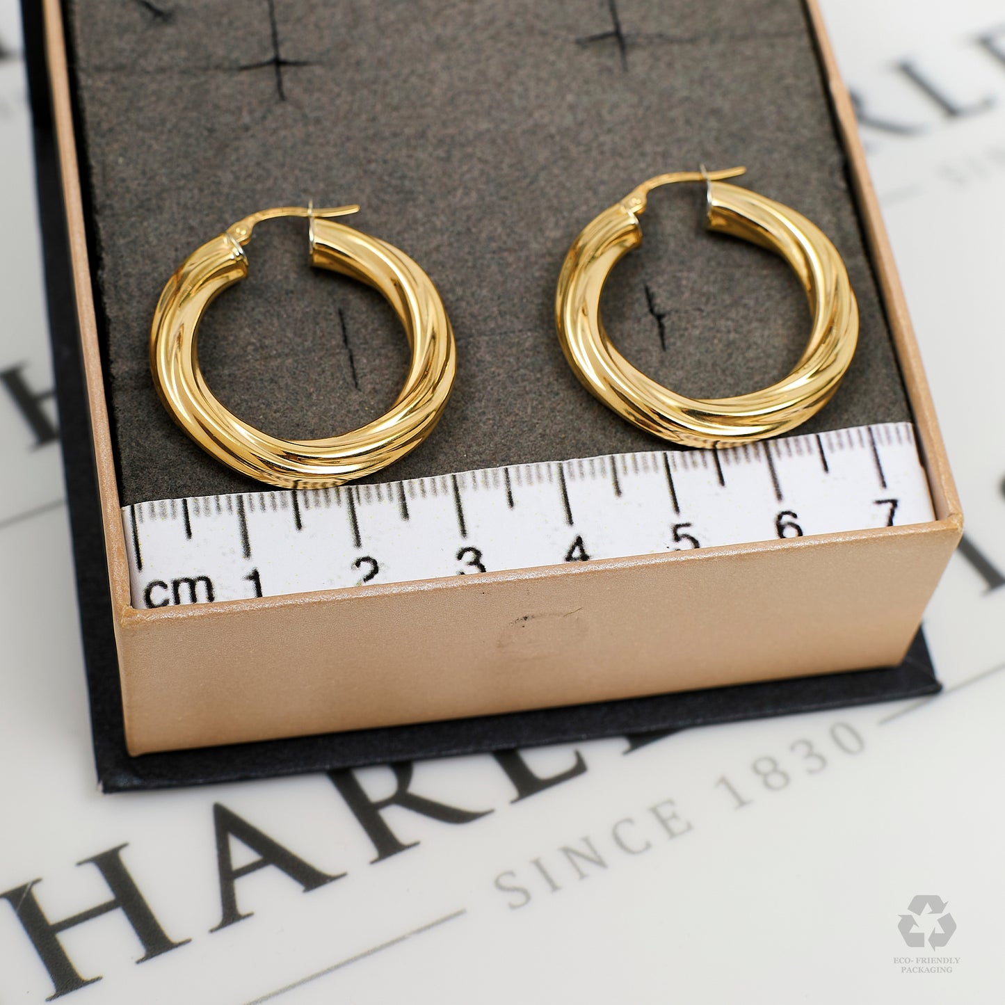 Pre-Owned 9ct Gold Twist Creole Hoop Earrings