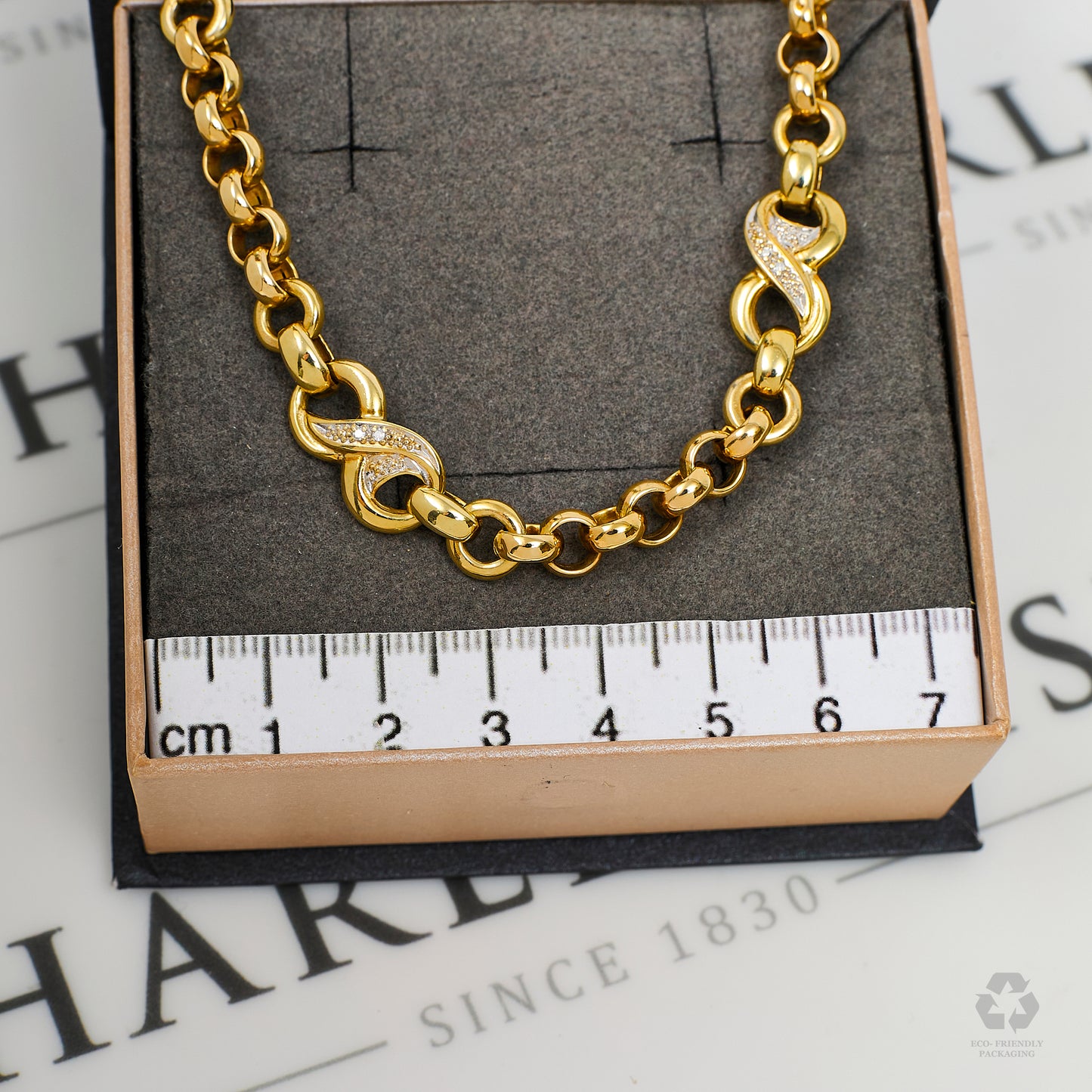 Pre-Owned 9ct Gold Belcher Chain & Diamond Infinity Bracelet