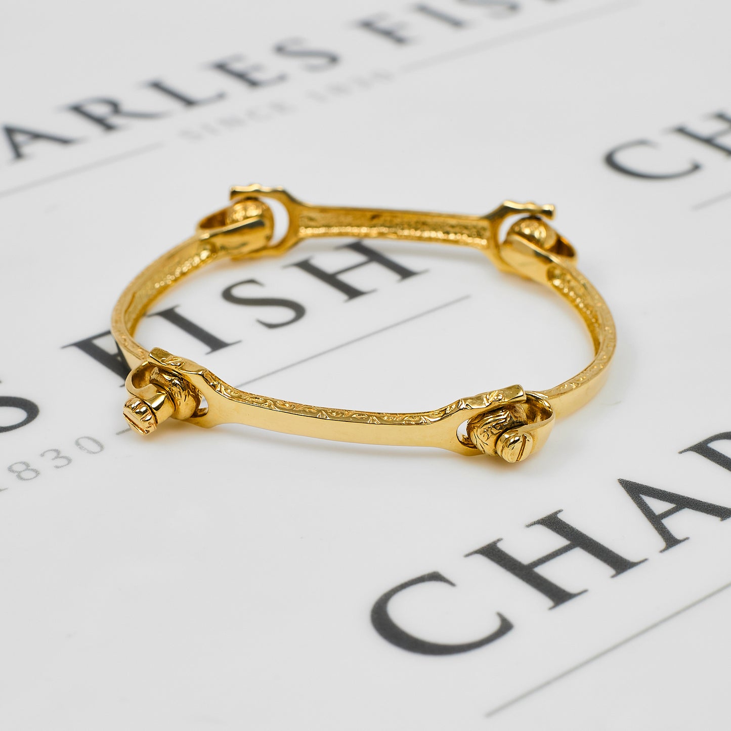 Pre-Owned 9ct Gold Spanner Design Bangle