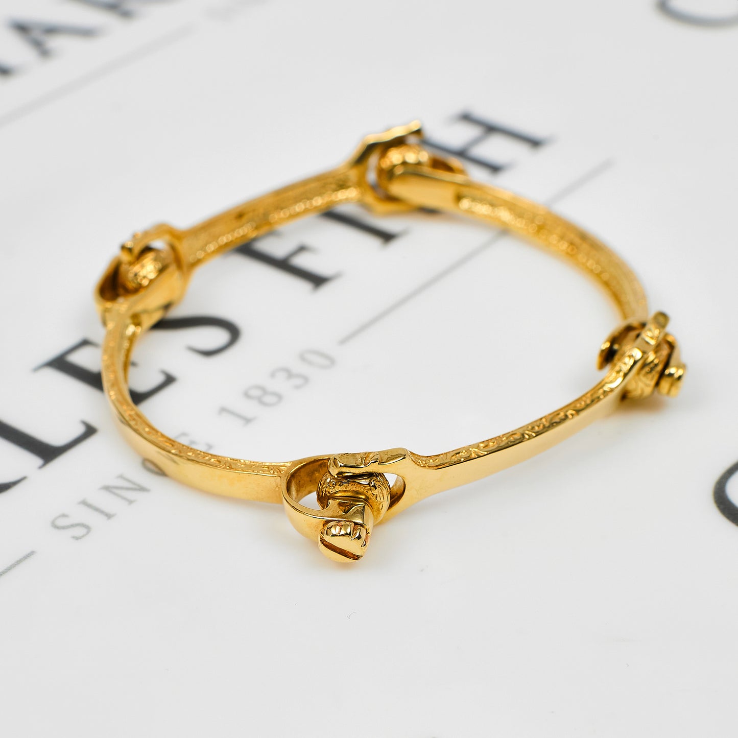 Pre-Owned 9ct Gold Spanner Design Bangle