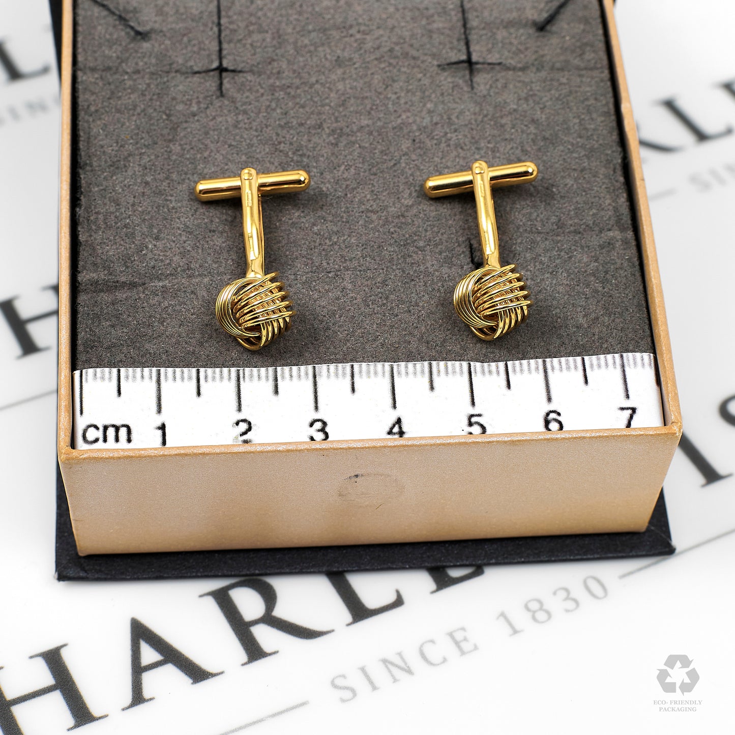 Pre-Owned 9ct Gold Knot Design Cuff Links
