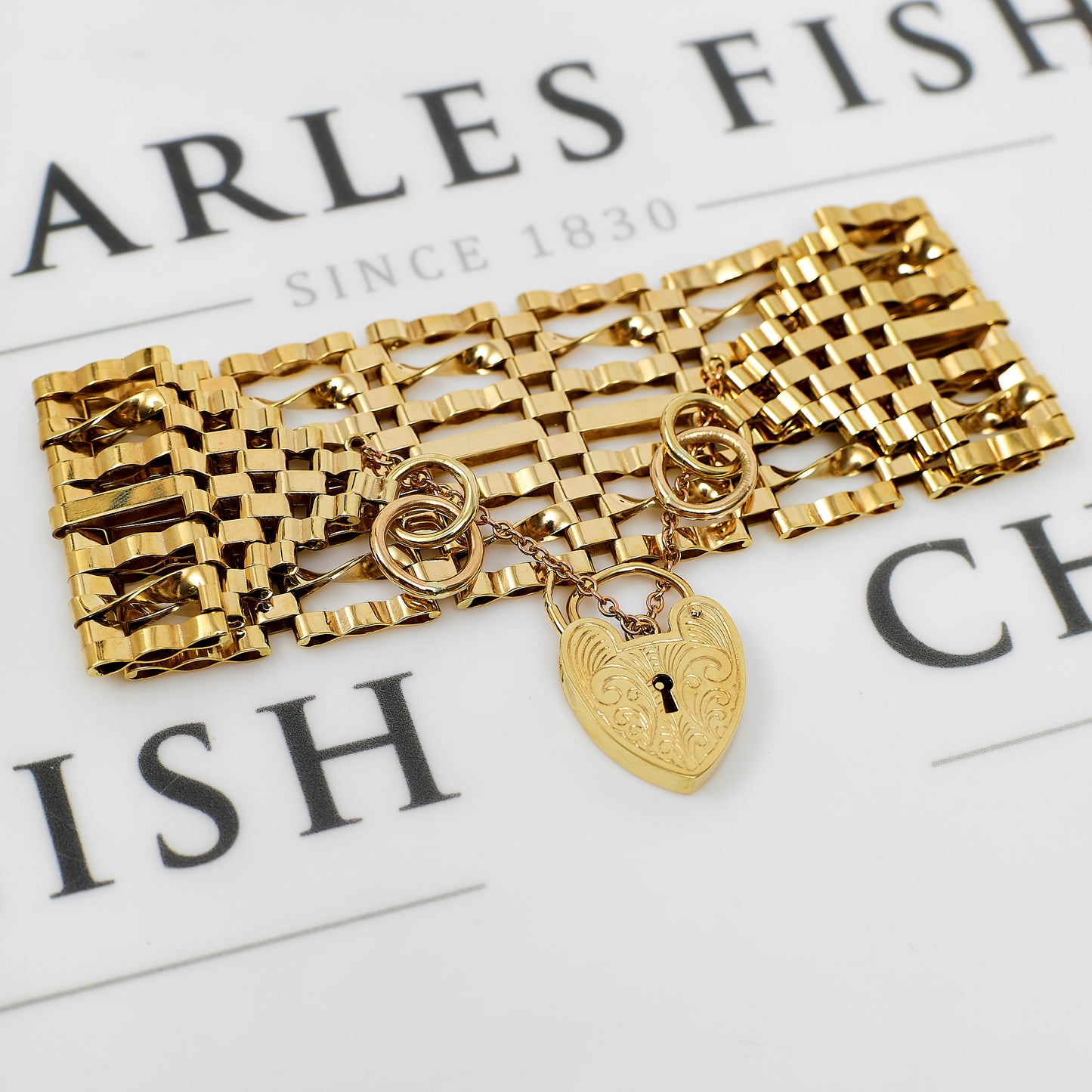 Pre-Owned 9ct Gold 7 Bar Gate Bracelet 8 Inch