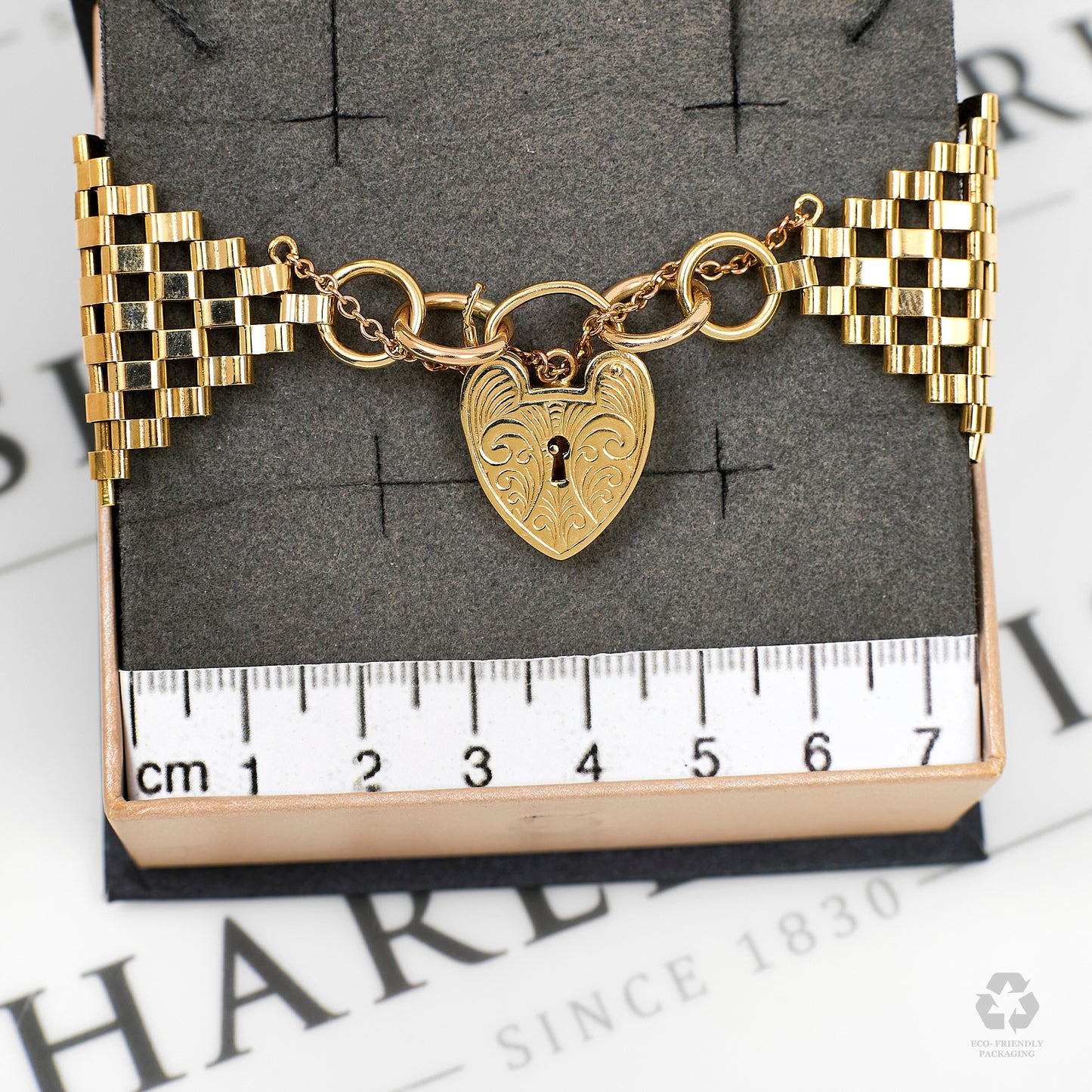 Pre-Owned 9ct Gold 7 Bar Gate Bracelet 8 Inch