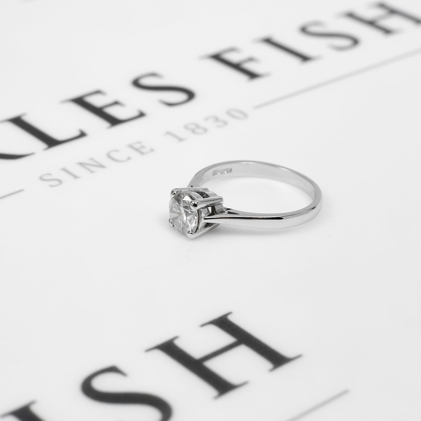Pre-Owned 18ct White Gold Diamond Single Stone Ring Size O