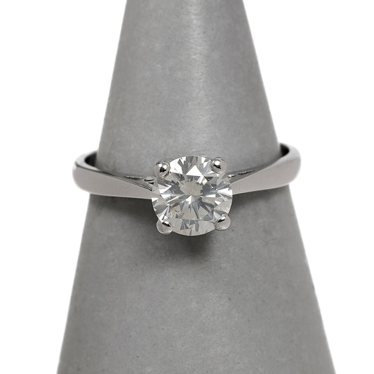 Pre-Owned 18ct White Gold Diamond Single Stone Ring Size O