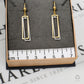 Pre-Owned 14ct Gold 2 Tone Rectangle Drop Earrings