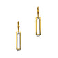Pre-Owned 14ct Gold 2 Tone Rectangle Drop Earrings