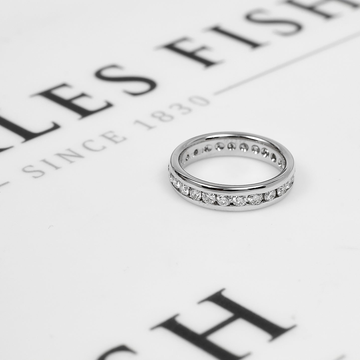 Pre-Owned 18ct White Gold Diamond Full Eternity Ring Size L.5