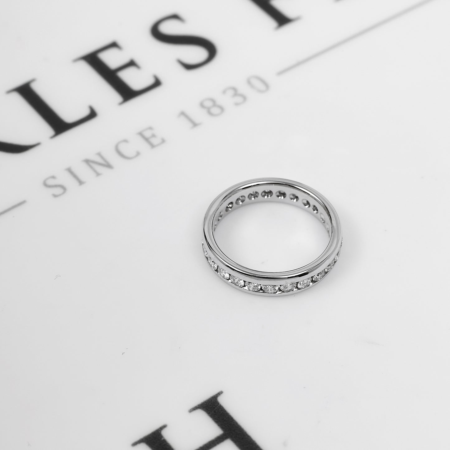 Pre-Owned 18ct White Gold Diamond Full Eternity Ring Size L.5