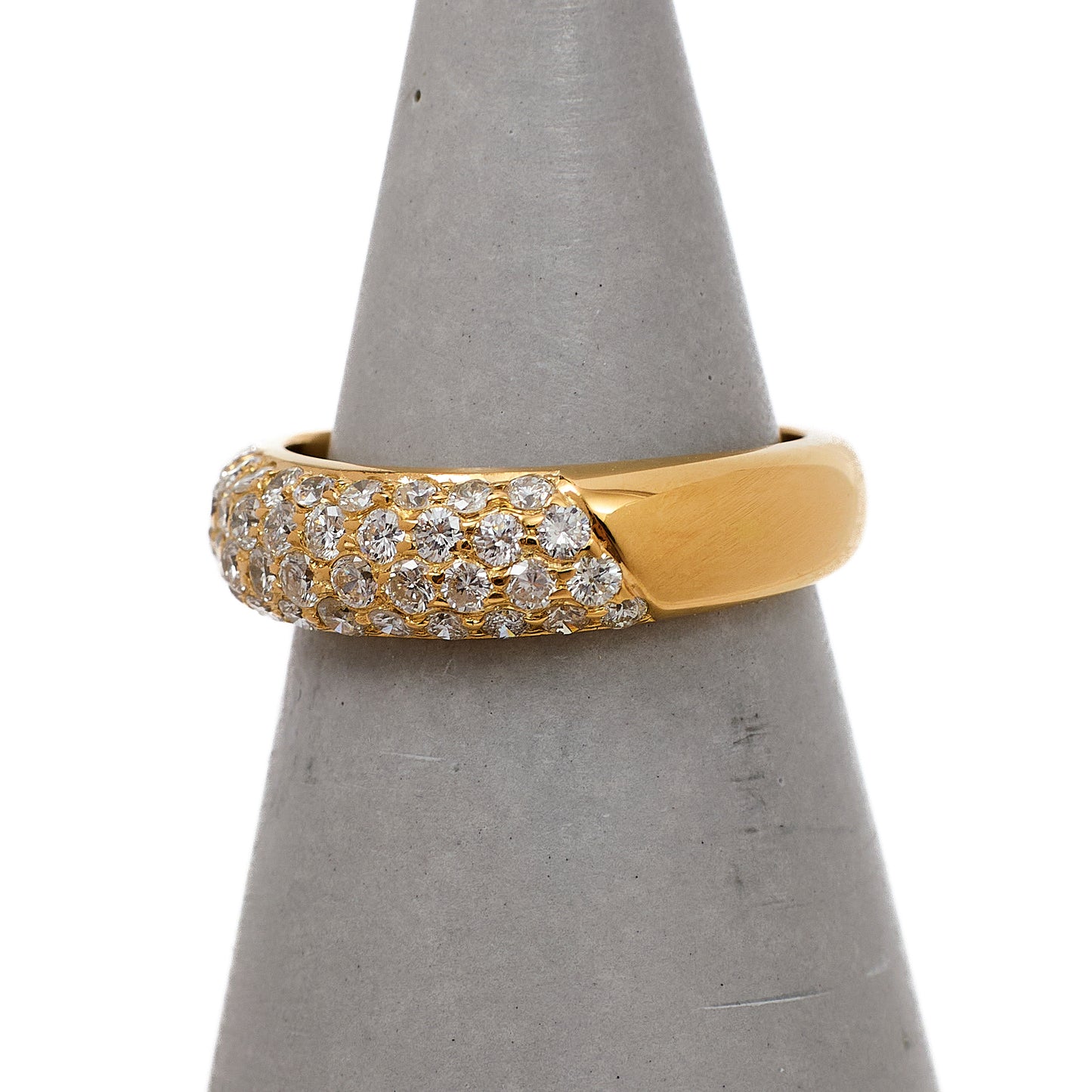 Pre-Owned 18ct Gold 4 Row Diamond Ring Size I