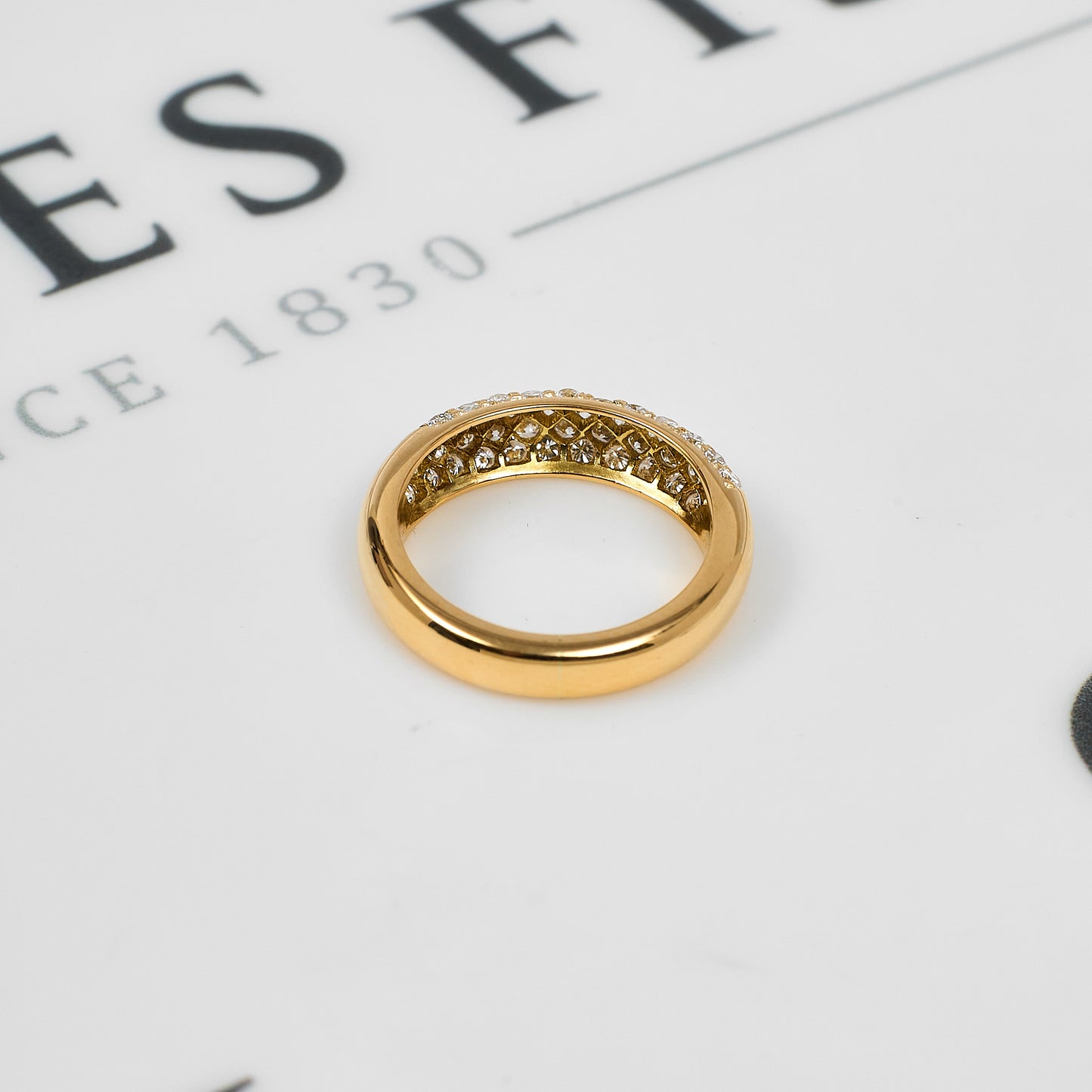 Pre-Owned 18ct Gold 4 Row Diamond Ring Size I