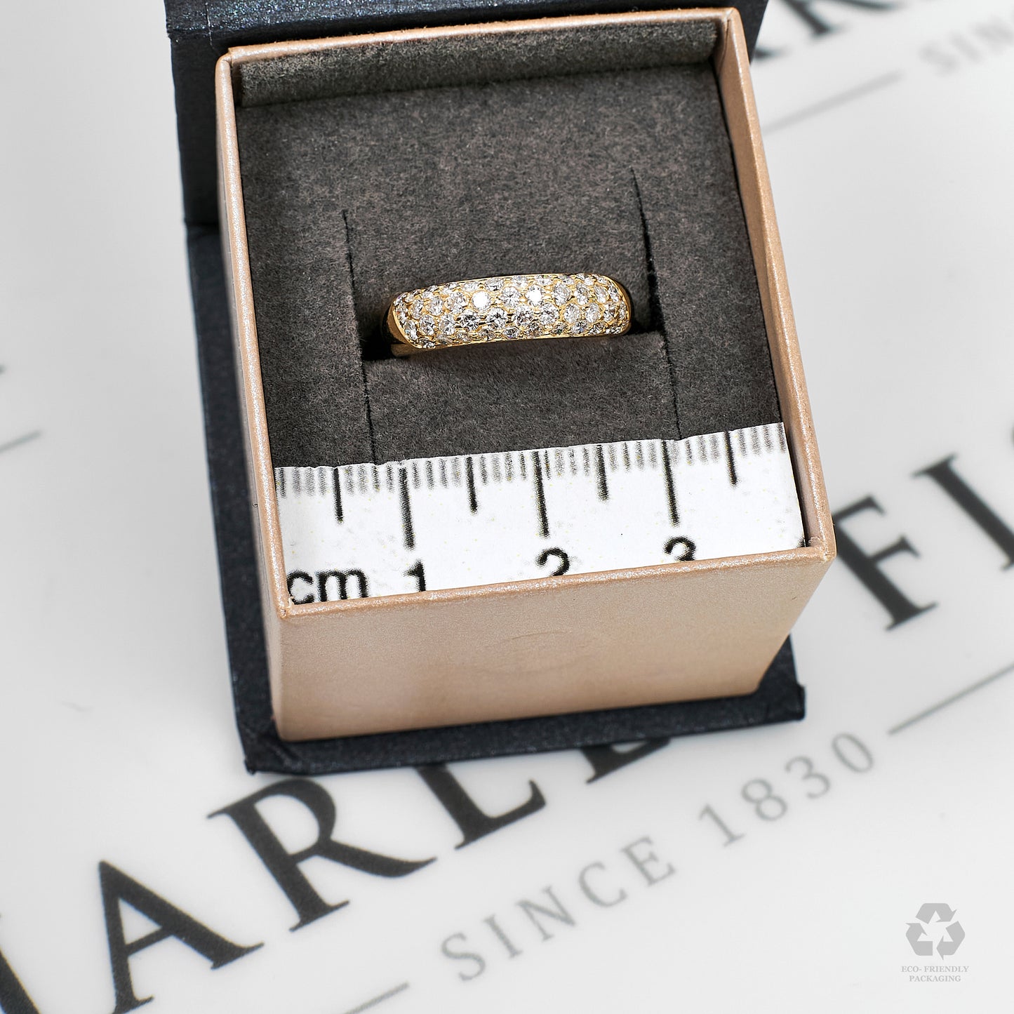 Pre-Owned 18ct Gold 4 Row Diamond Ring Size I