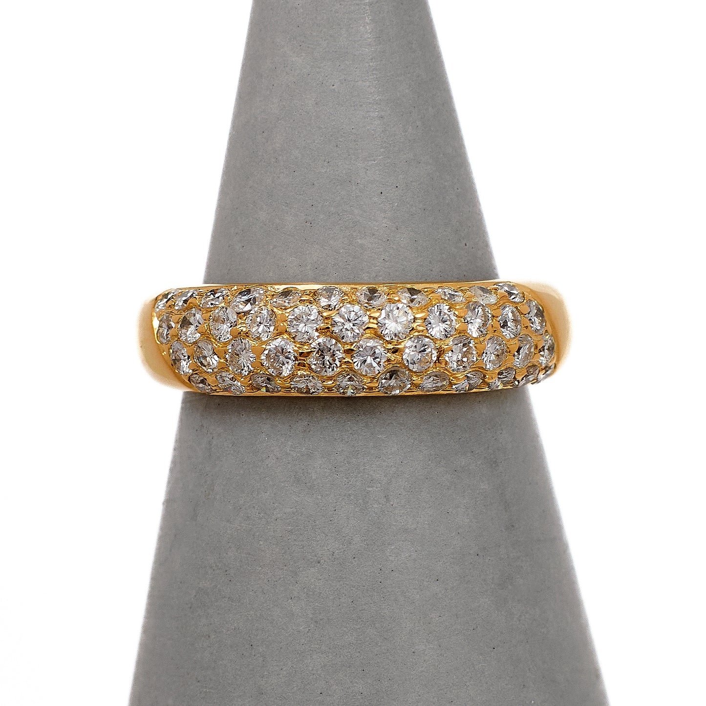 Pre-Owned 18ct Gold 4 Row Diamond Ring Size I
