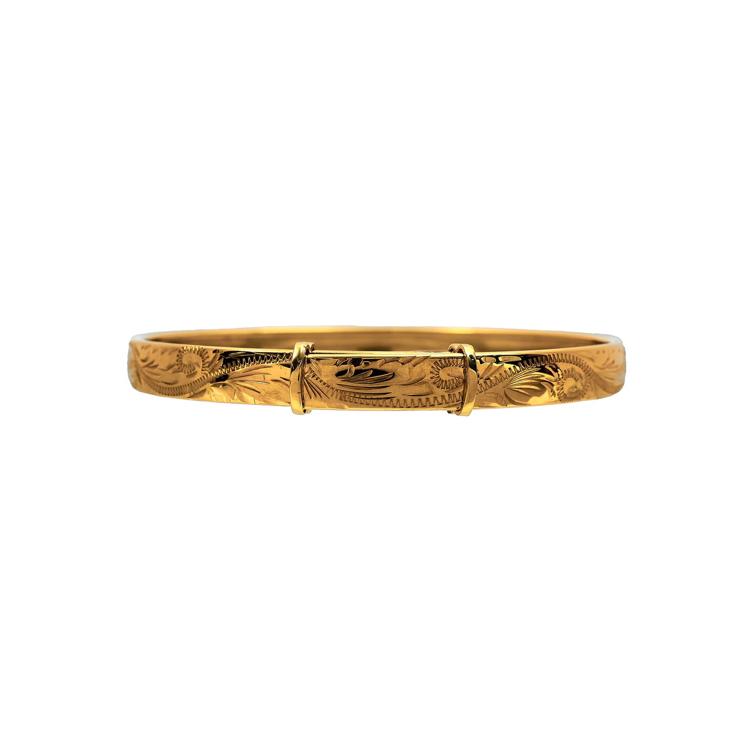 Pre-Owned 9ct Gold Patterned Bangle Expandable