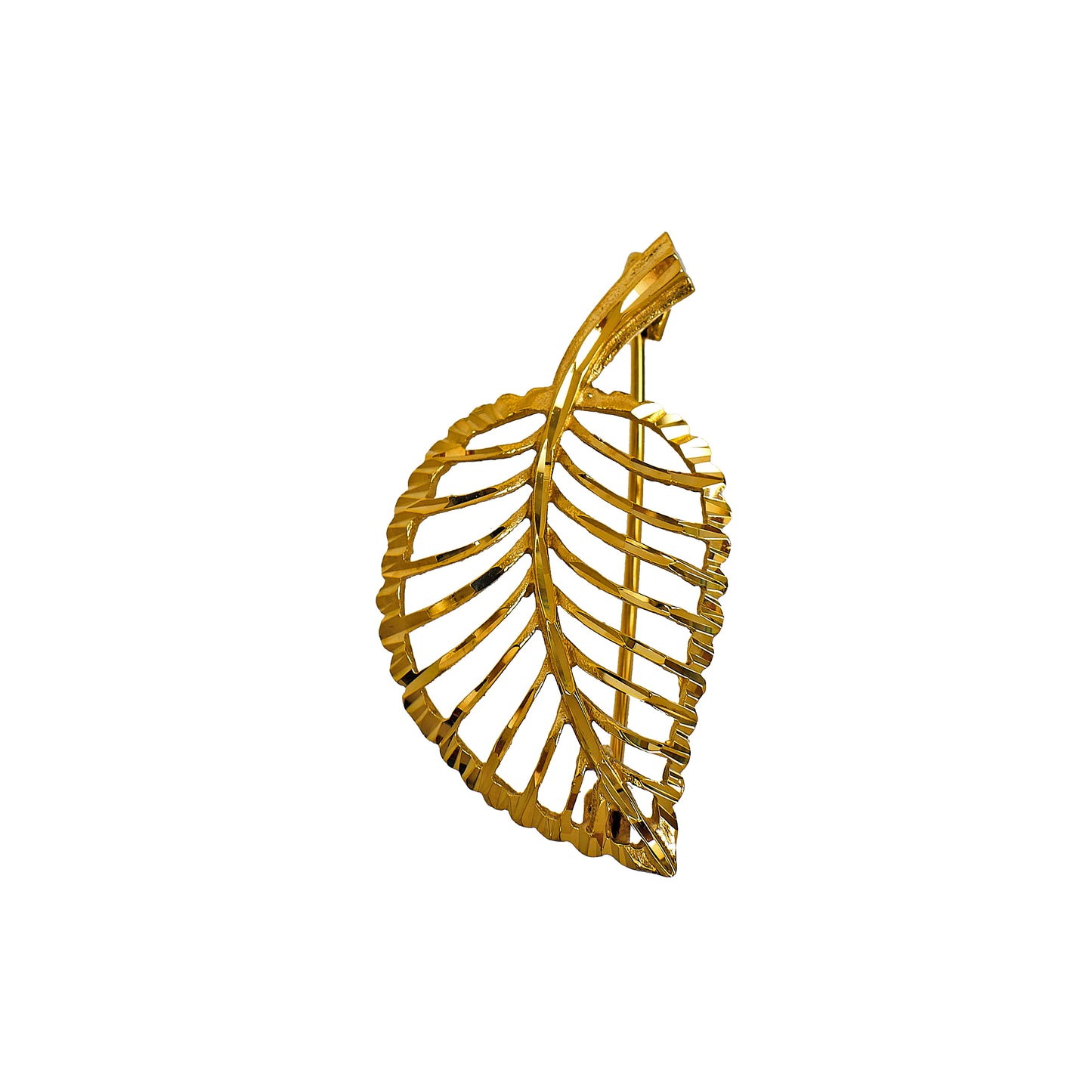 Pre-Owned 9ct Gold Leaf Design Brooch