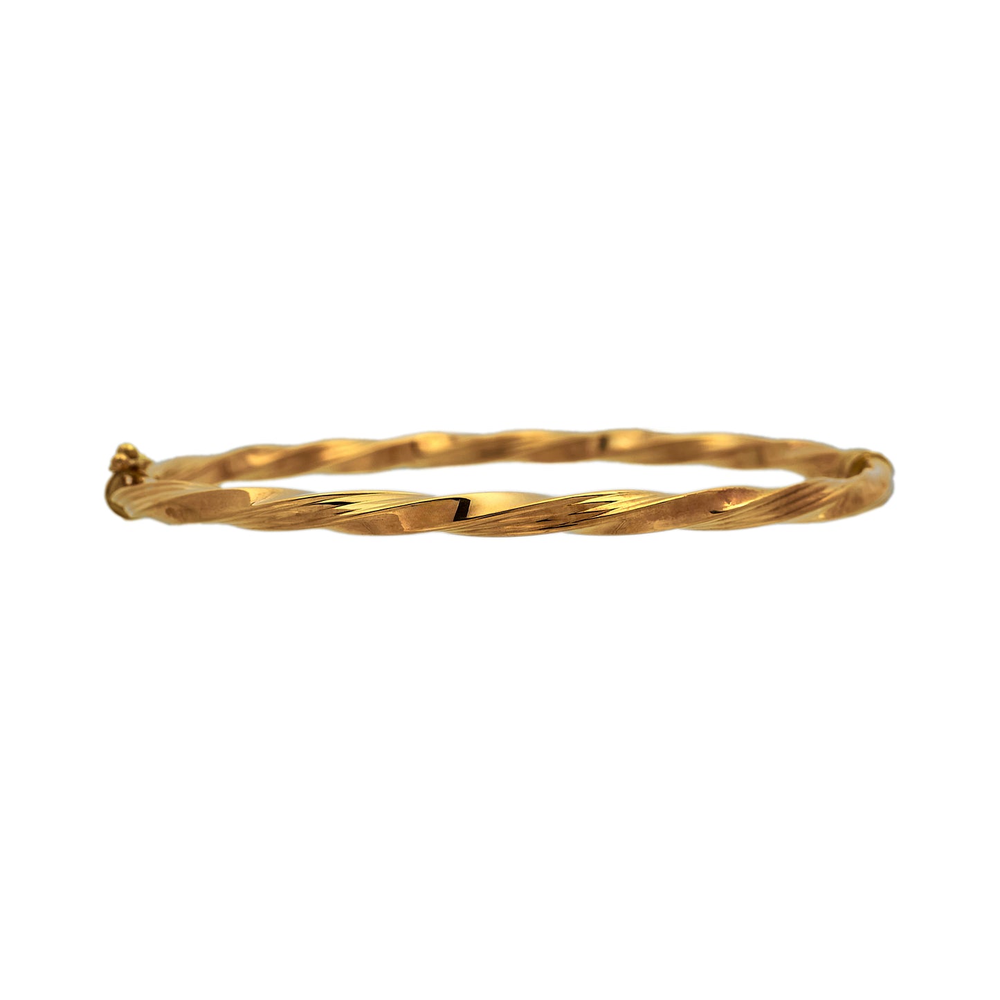 Pre-Owned 9ct Gold Hinged Twist Bangle