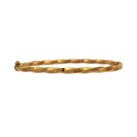Pre-Owned 9ct Gold Hinged Twist Bangle