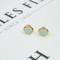 Pre-Owned 9ct Gold Oval Jade Stud Earrings