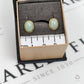 Pre-Owned 9ct Gold Oval Jade Stud Earrings