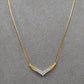 Pre-Owned 9ct Gold CZ Chevron Centre Dress Necklace 17 Inch
