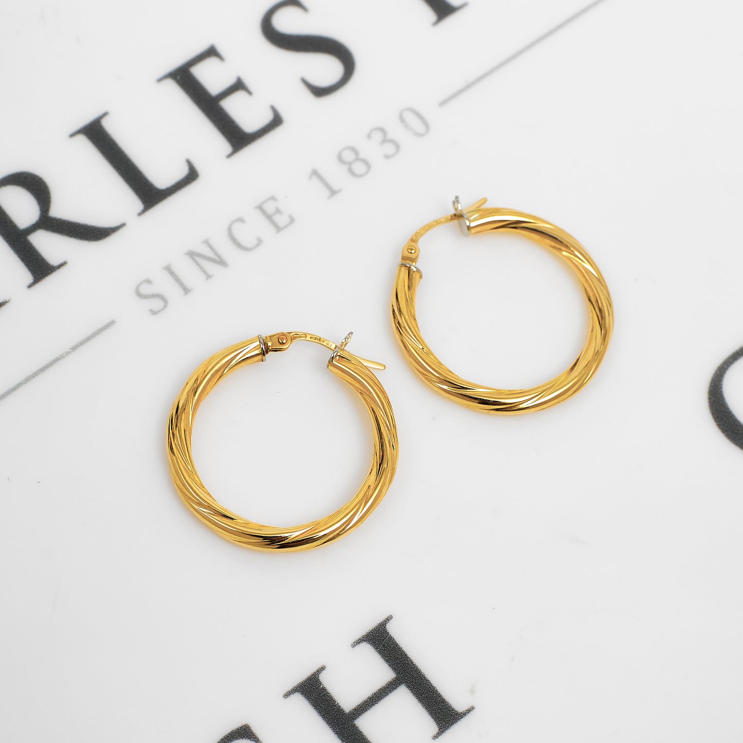 Pre-Owned 9ct Gold Twist Creole Hoop Earrings