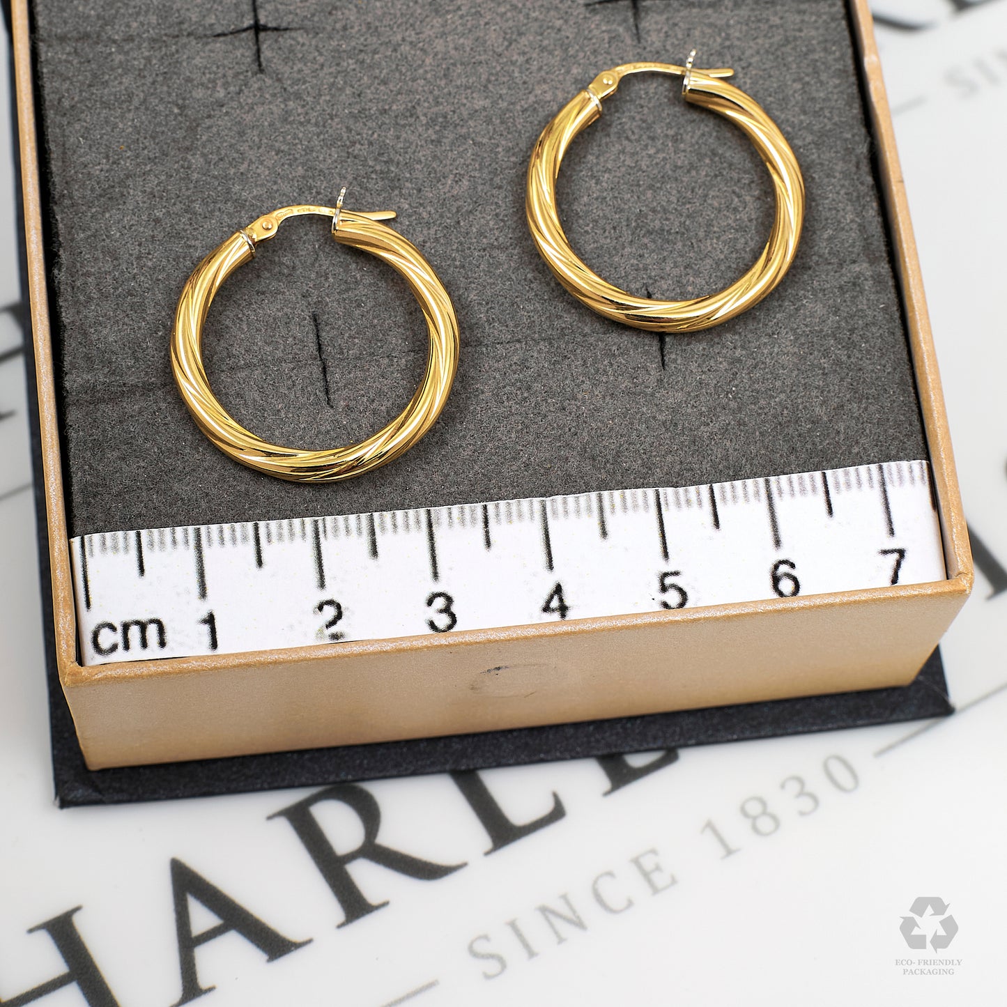 Pre-Owned 9ct Gold Twist Creole Hoop Earrings