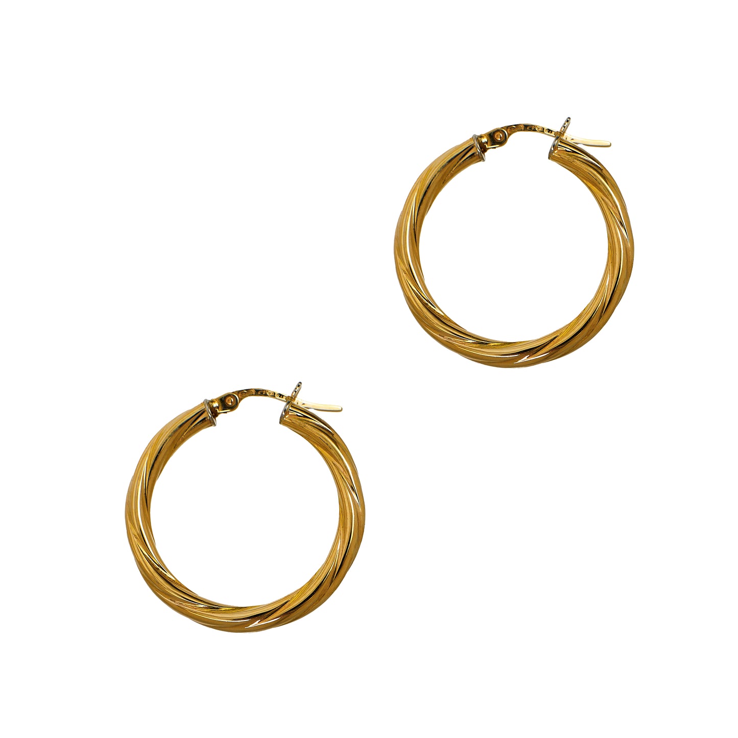 Pre-Owned 9ct Gold Twist Creole Hoop Earrings